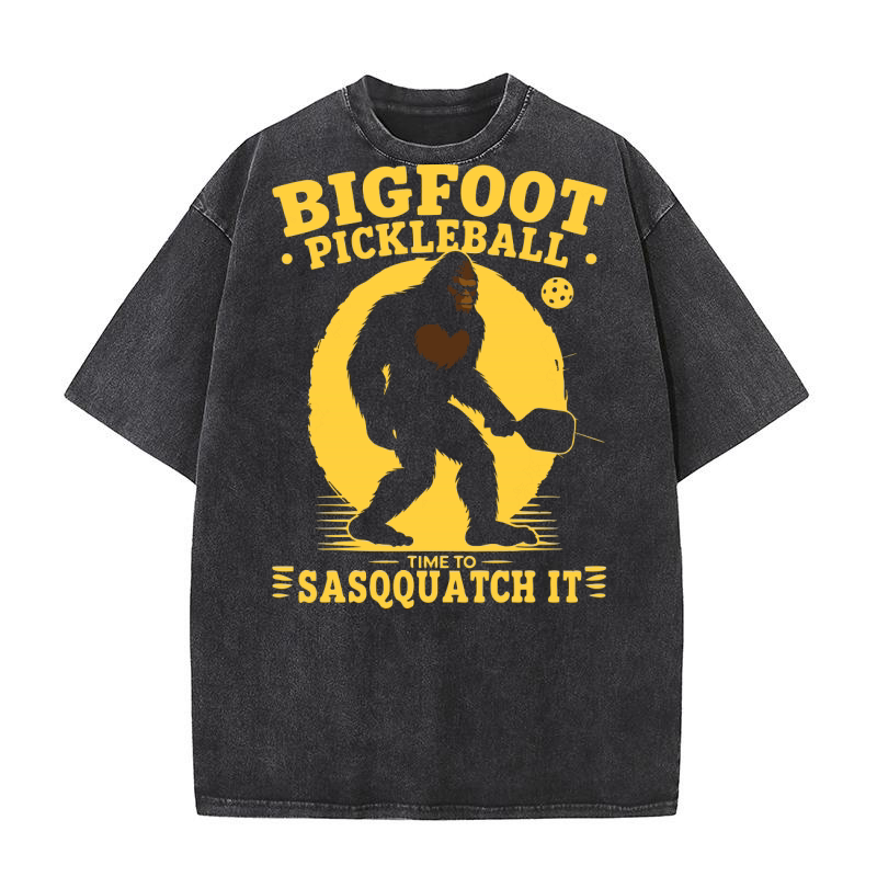 Bigfoot Pickleball Time To Sasquatch It Washed T-Shirt
