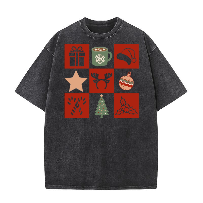 Christmas elements Washed T-Shirt