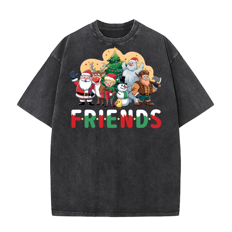 Friends Christmas Washed T-Shirt