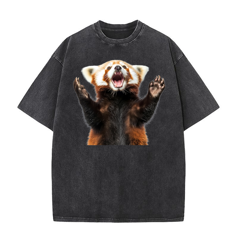 Red Panda (4) Washed T-Shirt