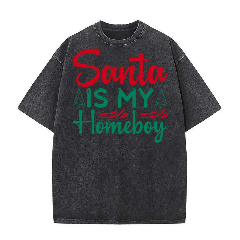 Santa is my homerboy Washed T-Shirt