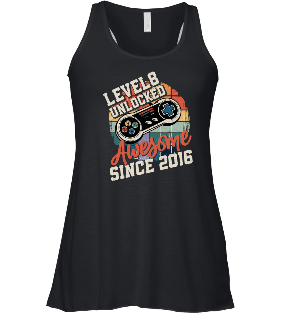 Level Unlocked 8 awesome since 2016 Women's Flowy Tank Top