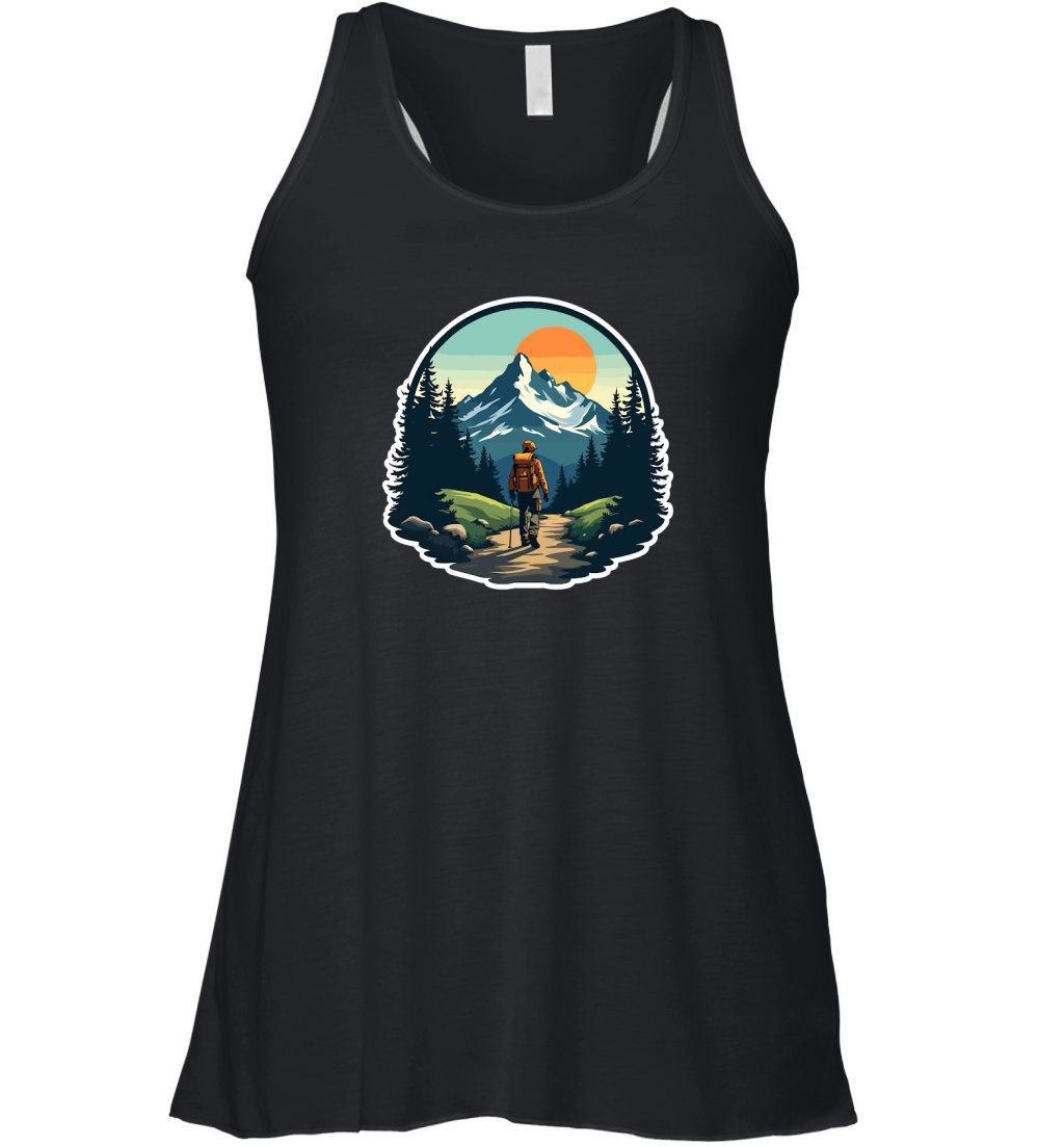 Mountain explorer hiking adventure Illus 11 Women's Flowy Tank Top