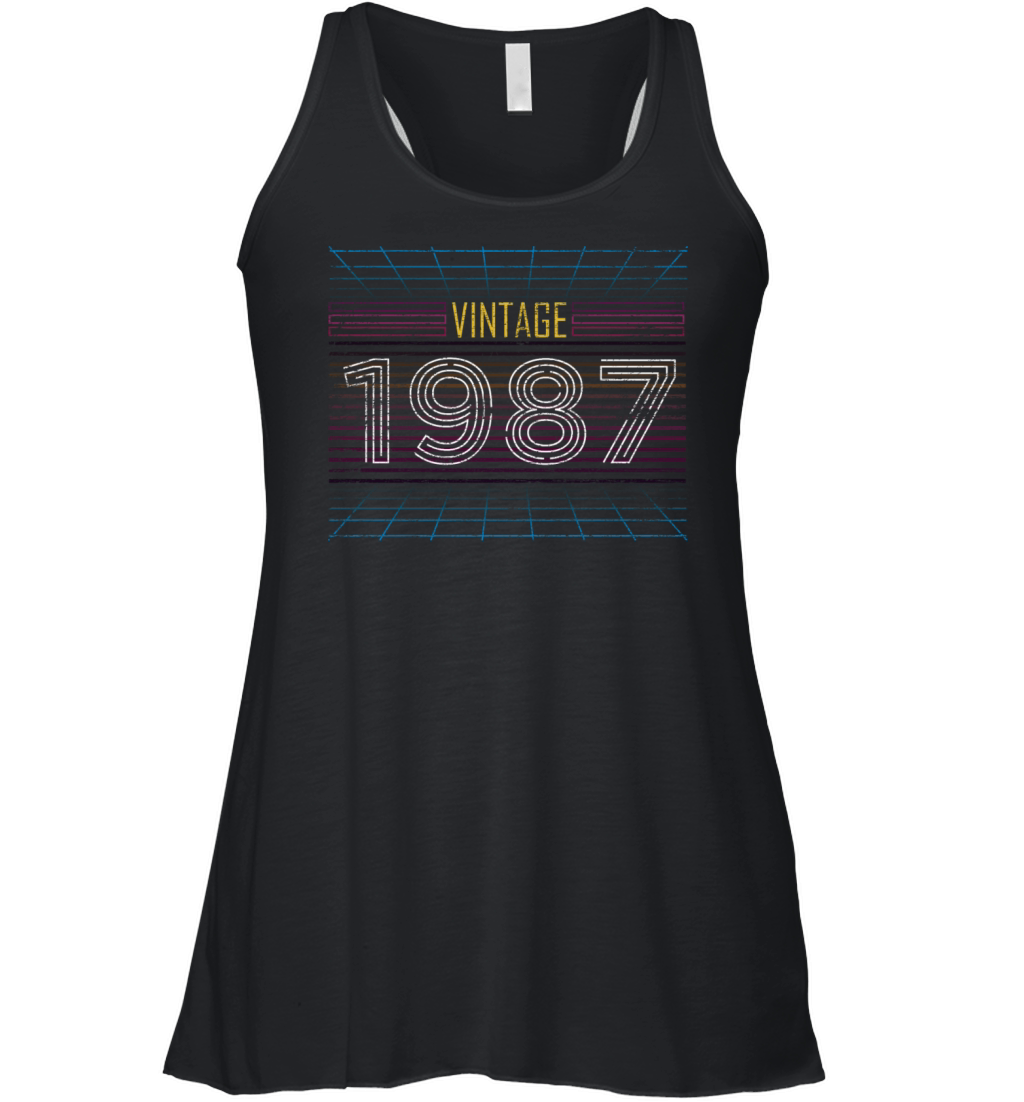 Vintage 1987 34th Birthday Gift Women's Flowy Tank Top