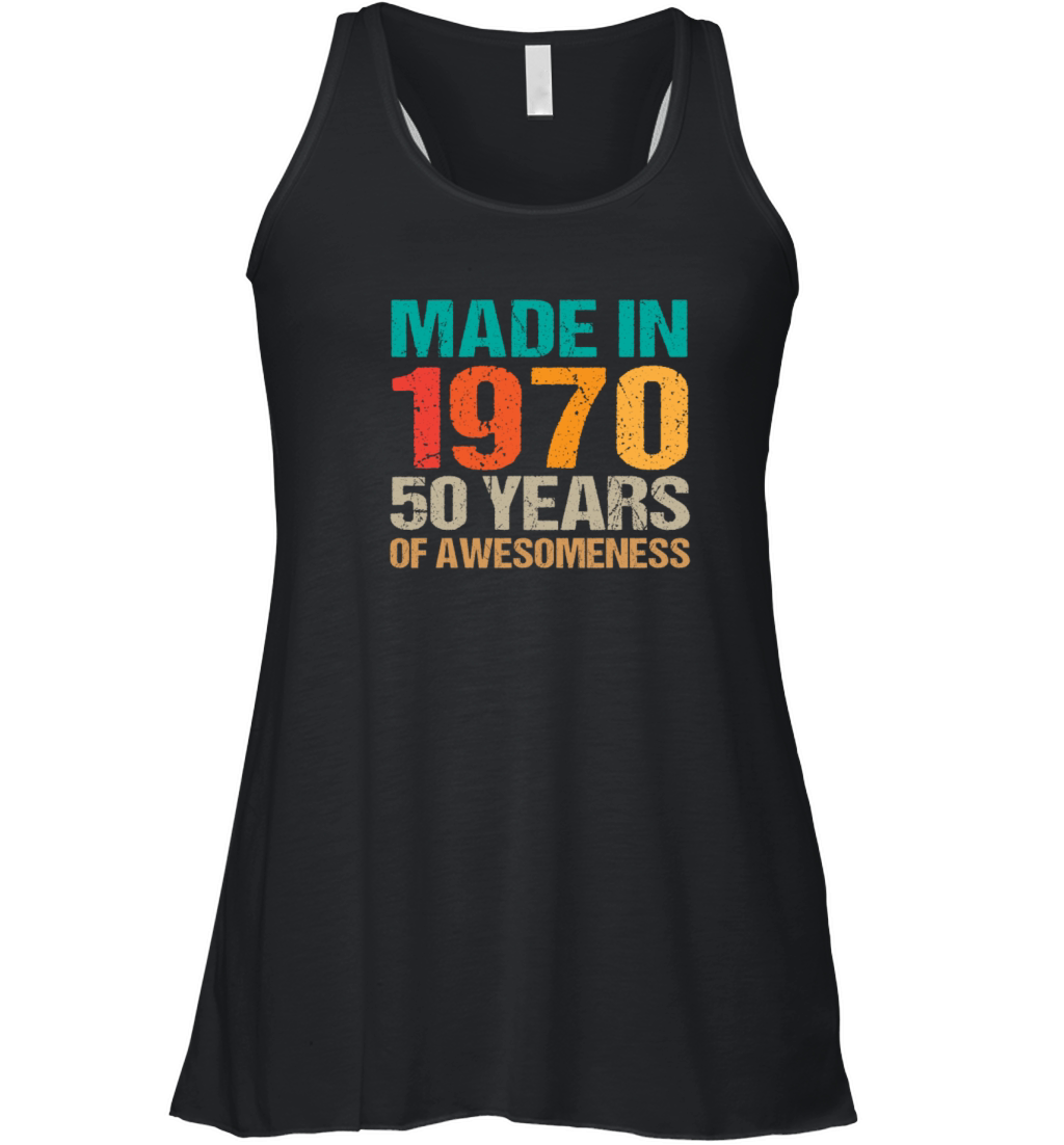 Vintage Made in 1970 - 50 Years Old Birthday Gift Women's Flowy Tank Top