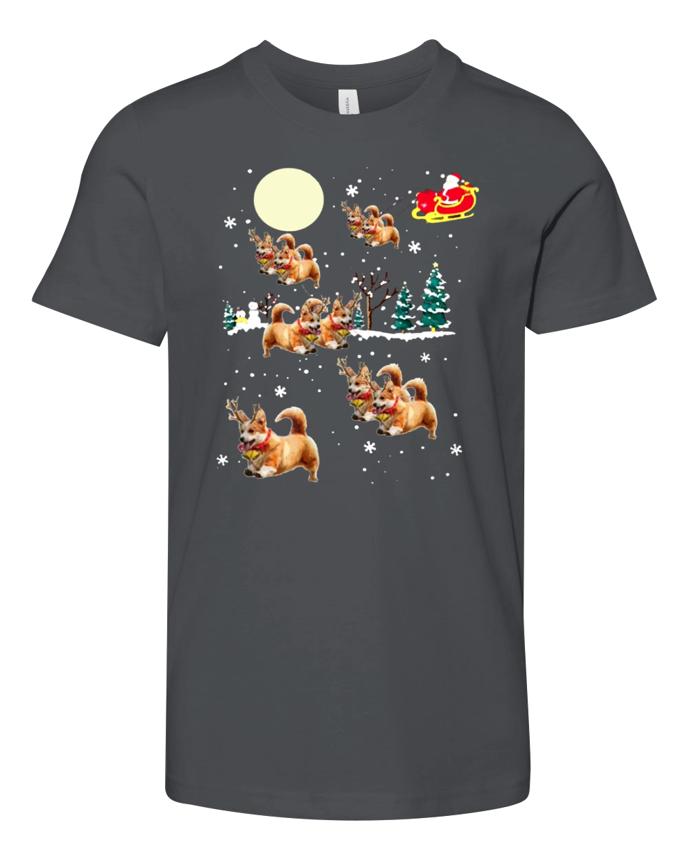 Corgi Christmas Santa Claus Youth Unisex Jersey Tee