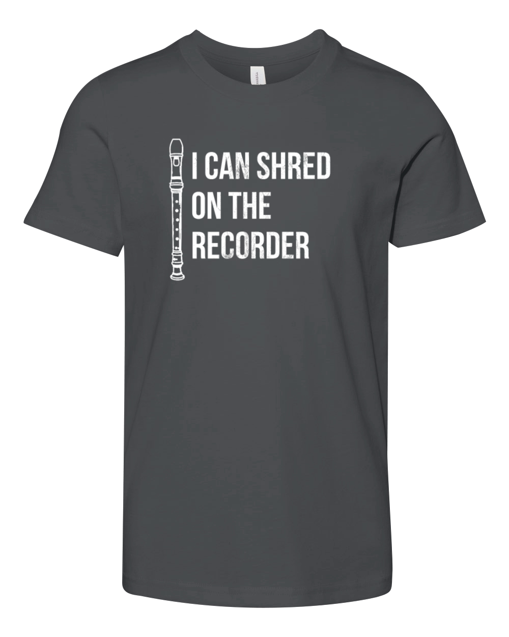 I Can Shred On The Recorder Instrument Flute Youth Unisex Jersey Tee