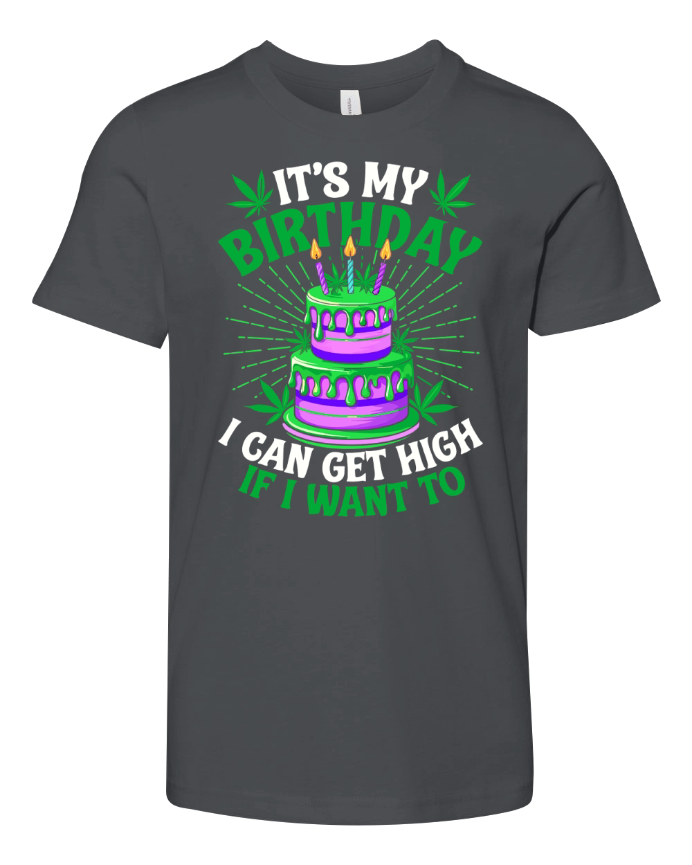 Its my birthday I can get high If i want to Youth Unisex Jersey Tee