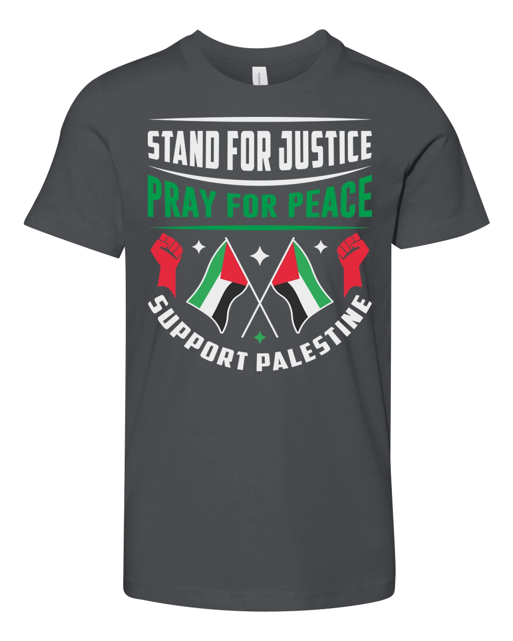 Stand For Justice Pray For Peace Support Palestine 01 Youth Unisex Jersey Tee