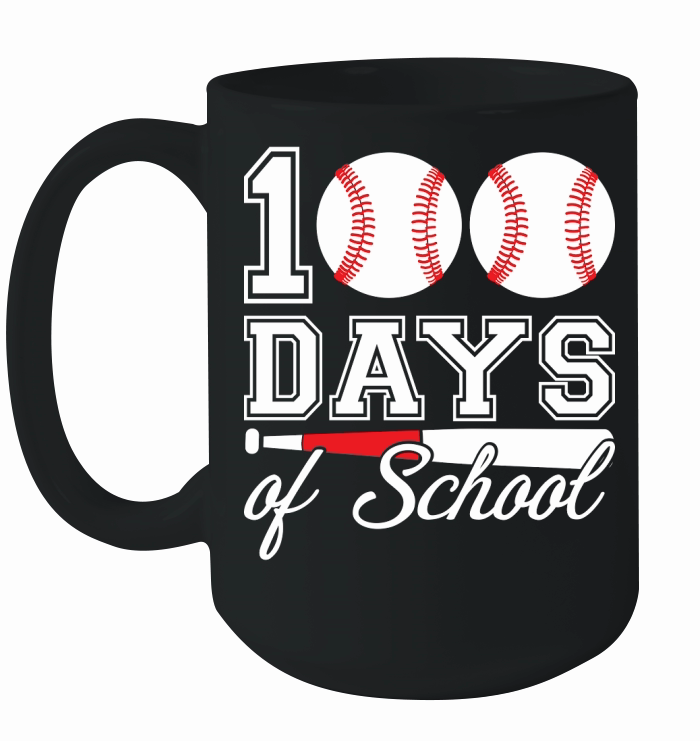 100 days of school for 100th day baseball student or teacher Ceramic Mug