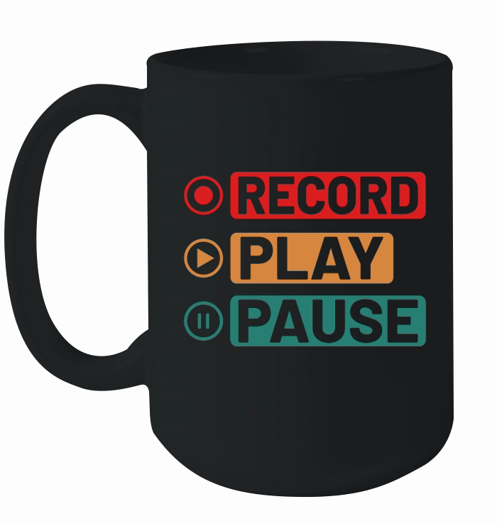 Music Record Play Pause Ceramic Mug