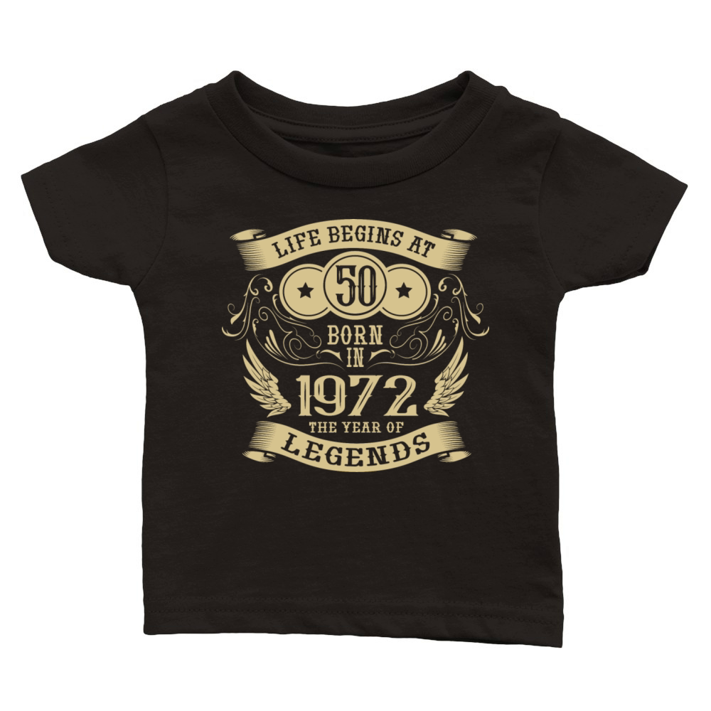 50th Birthday Gifts Vintage 1972 Birthday Classic Baby Crewneck T-shirt