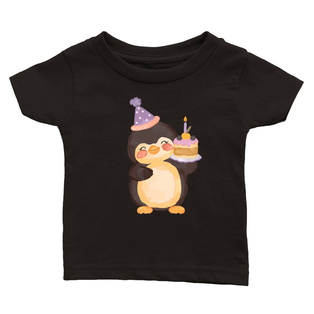 Party Penguin with Cake Classic Baby Crewneck T-shirt