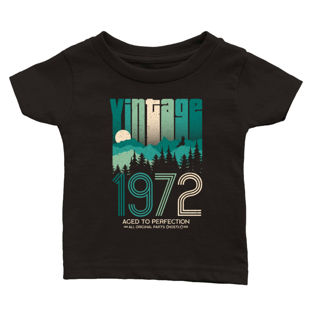 Vintage 1972 - 50 years old - 50th birthday gift Classic Baby Crewneck T-shirt