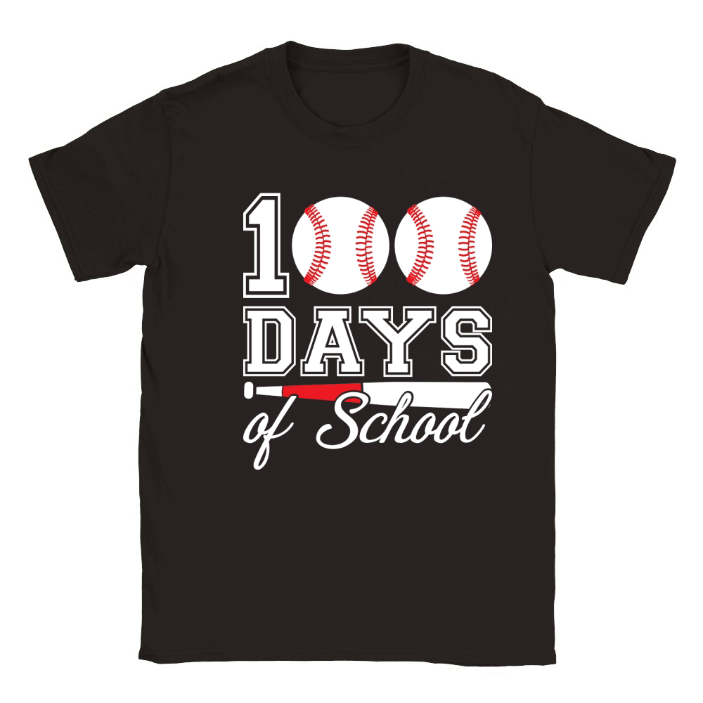 100 days of school for 100th day baseball student or teacher Classic Kids Crewneck T-shirt