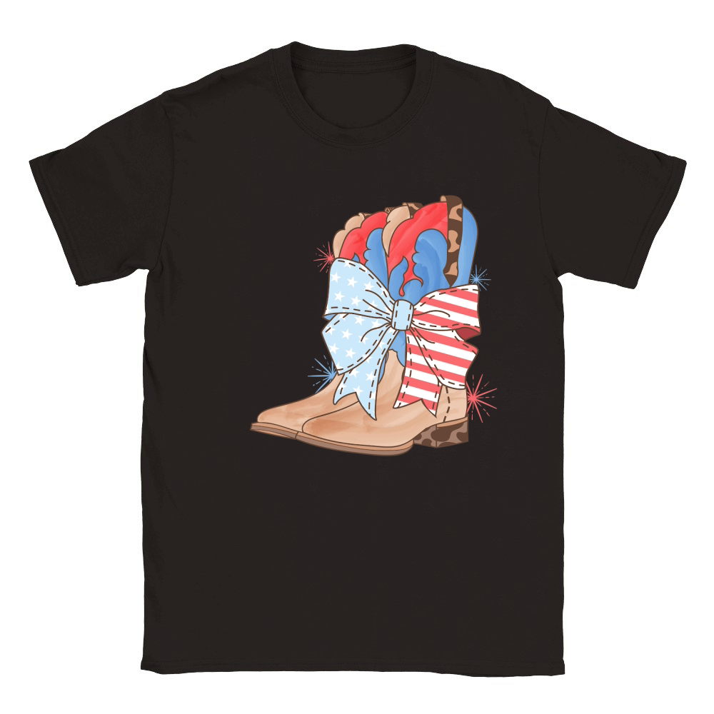 Coquette 4th of July Boot PNG sublimation300 Classic Kids Crewneck T-shirt