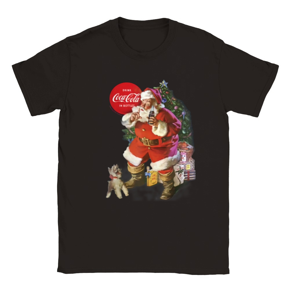 Nice Coca-Cola Santa Claus Christmas Logo Classic Kids Crewneck T-shirt