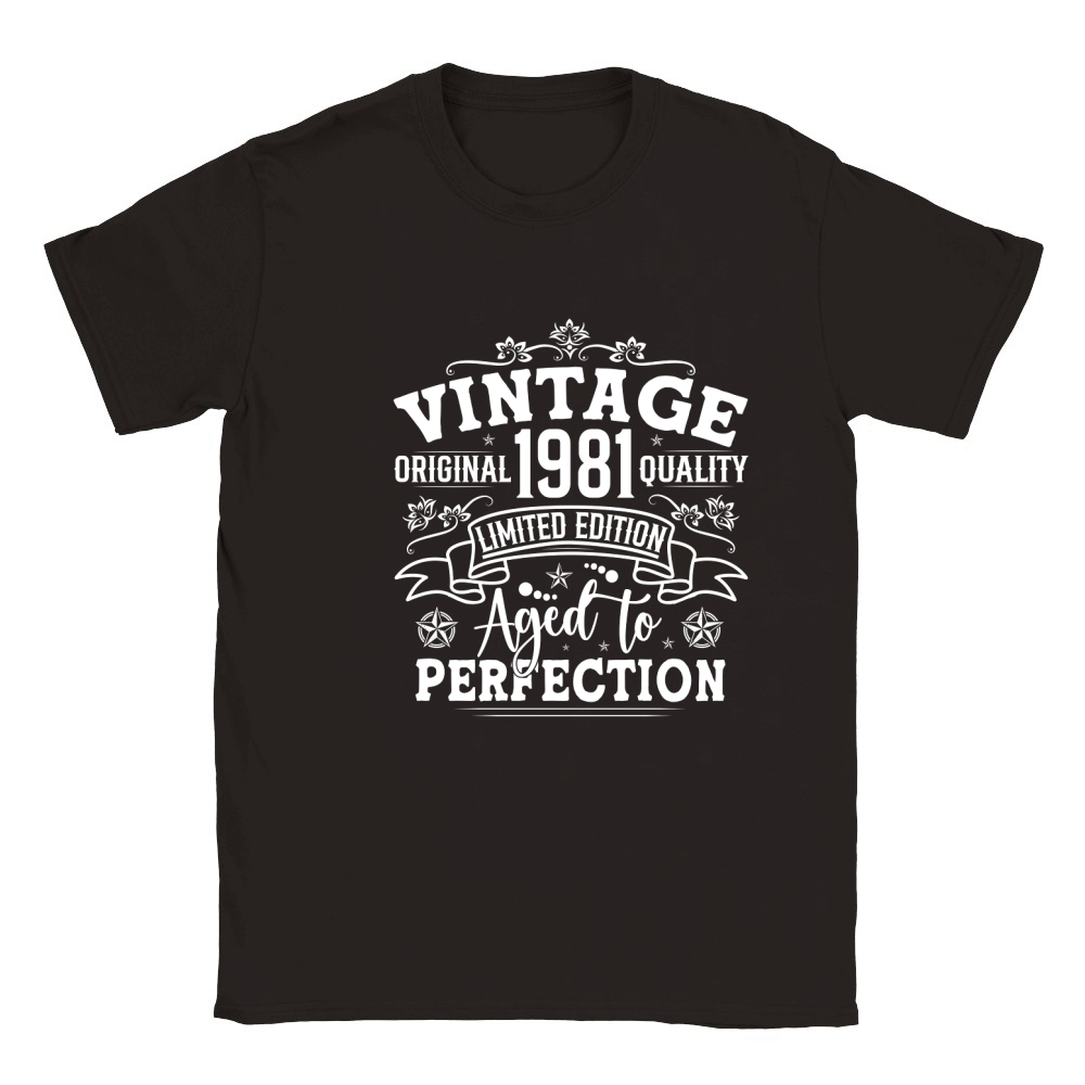 Vintage Birthday TShirt Design Bundle 1981 Classic Kids Crewneck T-shirt
