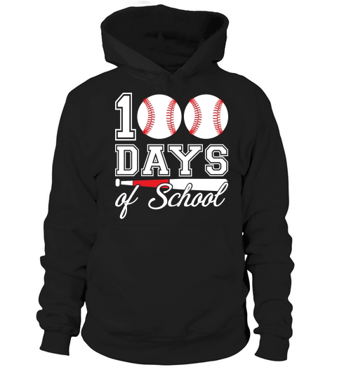 100 days of school for 100th day baseball student or teacher Hoodie Unisex