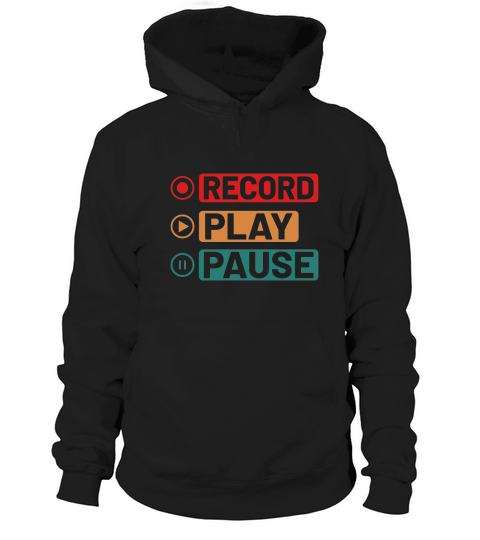 Music Record Play Pause Hoodie Unisex