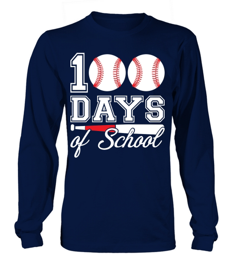 100 days of school for 100th day baseball student or teacher Long sleeved Unisex