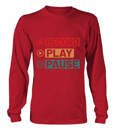 Music Record Play Pause Long sleeved Unisex