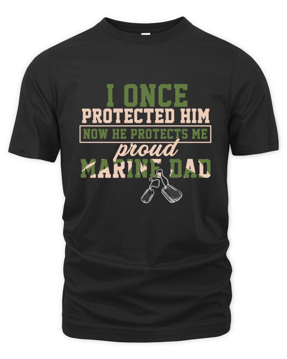 I Once Protected Him Now He Protects Me Proud Marine Dad Organic Unisex T-shirt