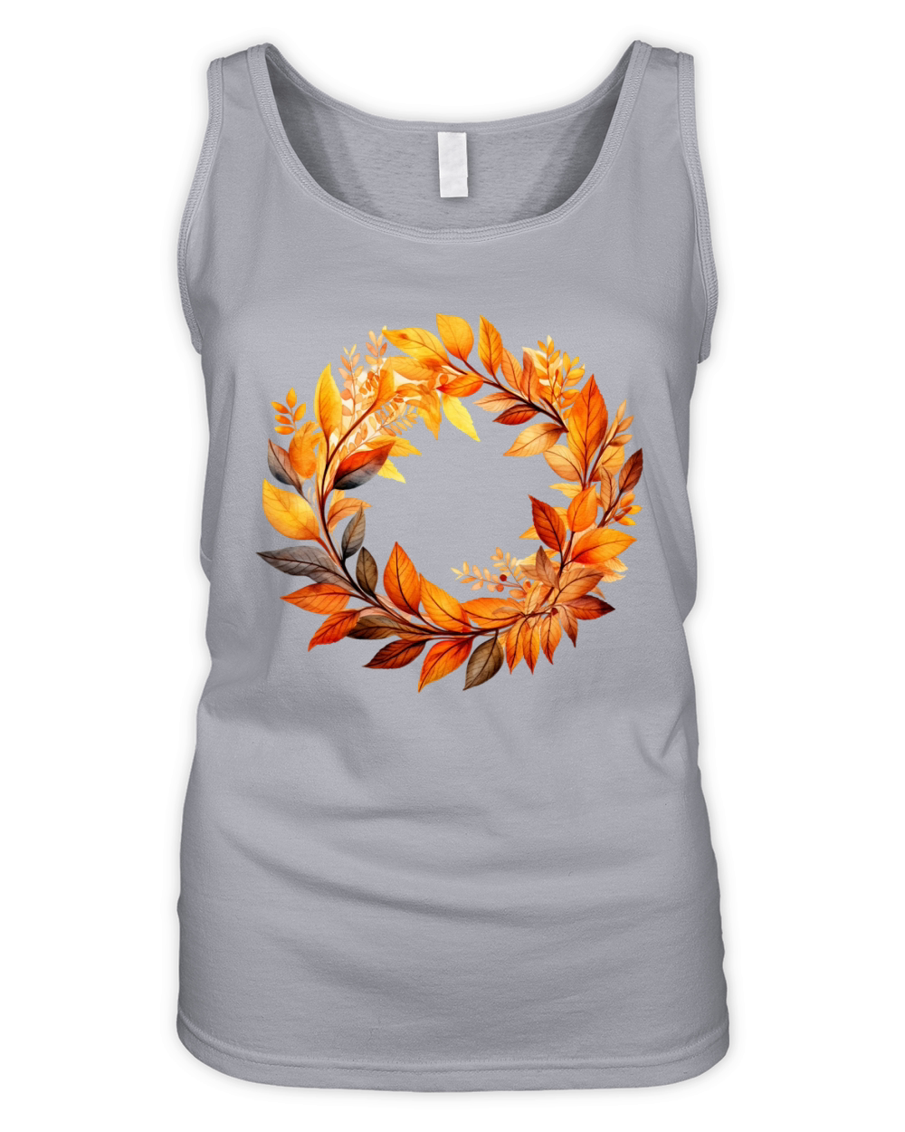 Autumn Fall Floral Frame 03 Organic Women's Tank Top