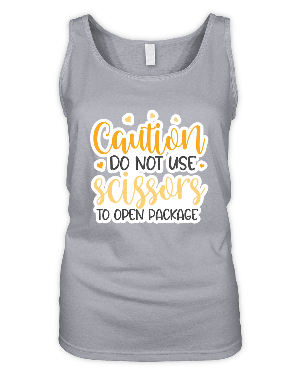 Caution do not use scissors to open package Organic Women's Tank Top