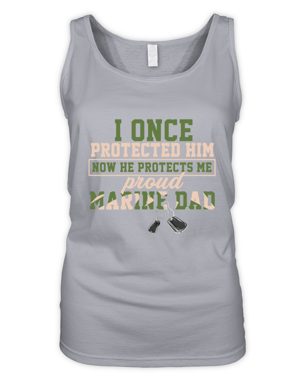 I Once Protected Him Now He Protects Me Proud Marine Dad Organic Women's Tank Top