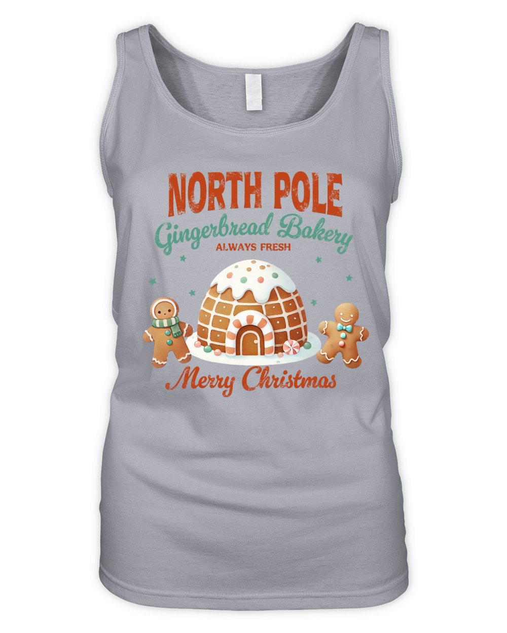 North Pole Gingerbread Bakery Always fresh merry christmas Organic Women's Tank Top