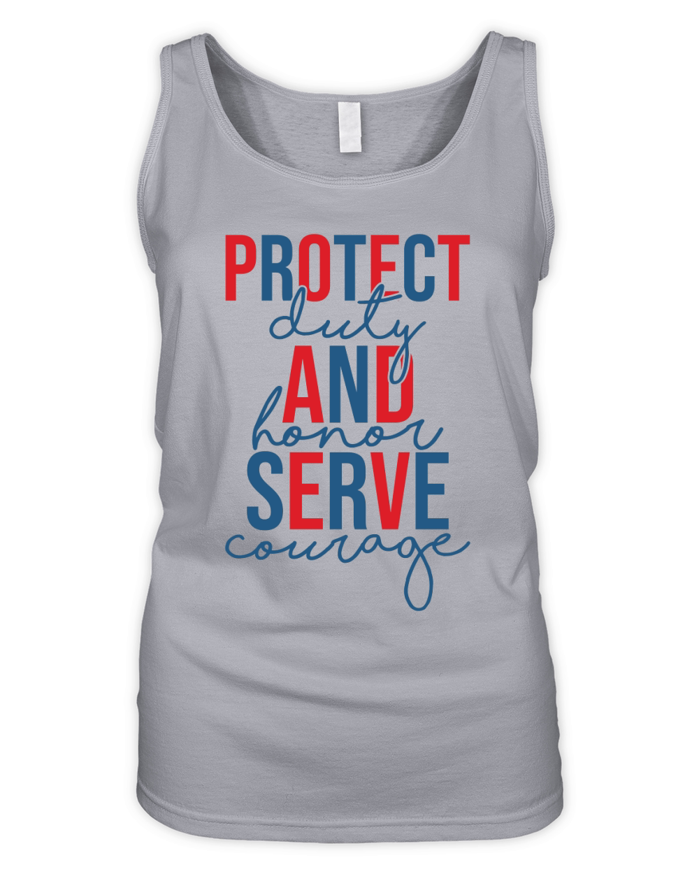 Protect and Serve Duty Honor Courage Organic Women's Tank Top