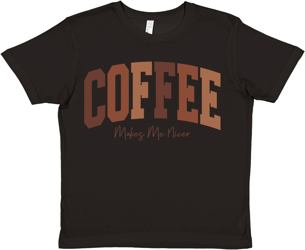 CoffeeMakesMeNicer Premium Kids Crewneck T-shirt