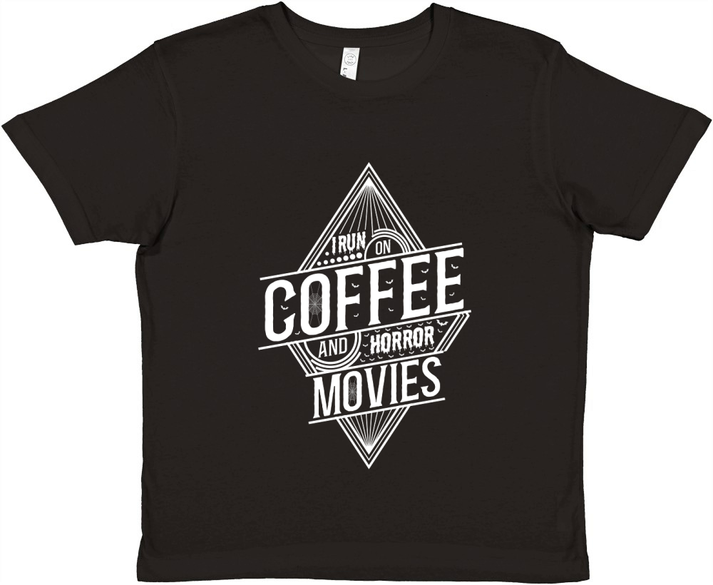 I run on coffef and horror movies 02 Premium Kids Crewneck T-shirt