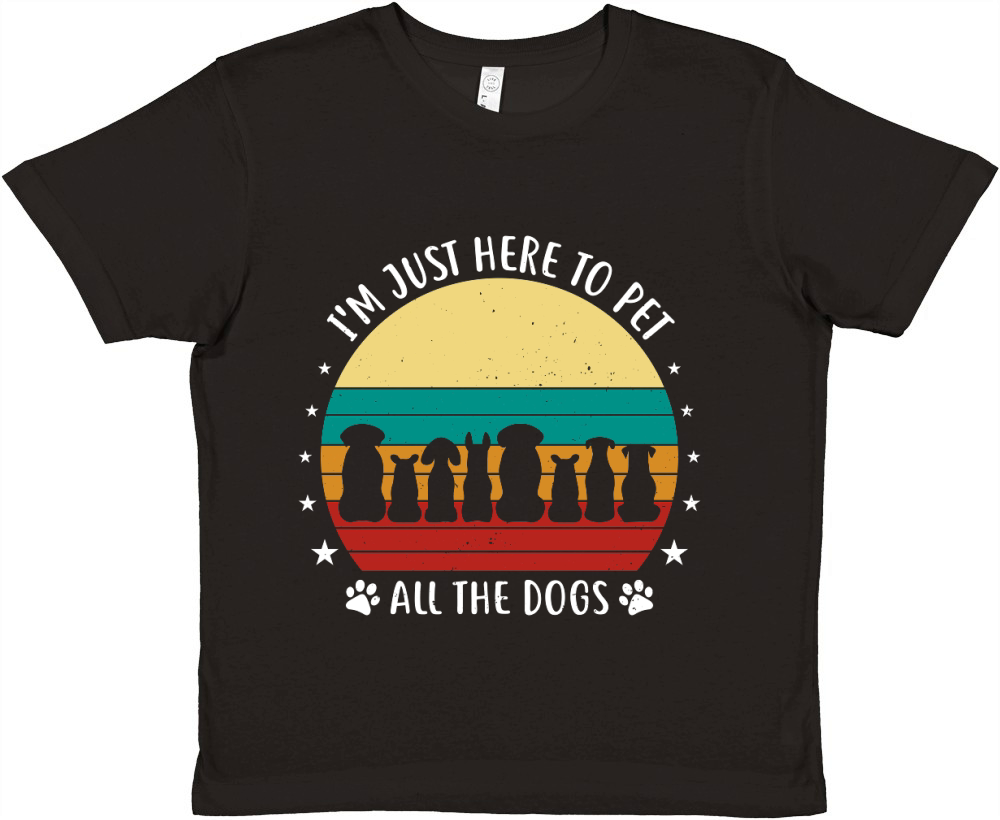 Im Just Here To Pet All The Dogs Premium Kids Crewneck T-shirt