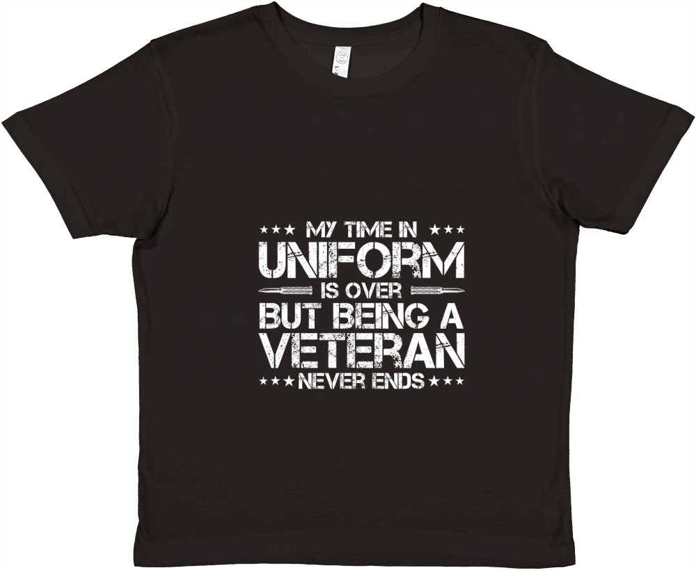 My time in uniform is over but being a veteran never ends Premium Kids Crewneck T-shirt