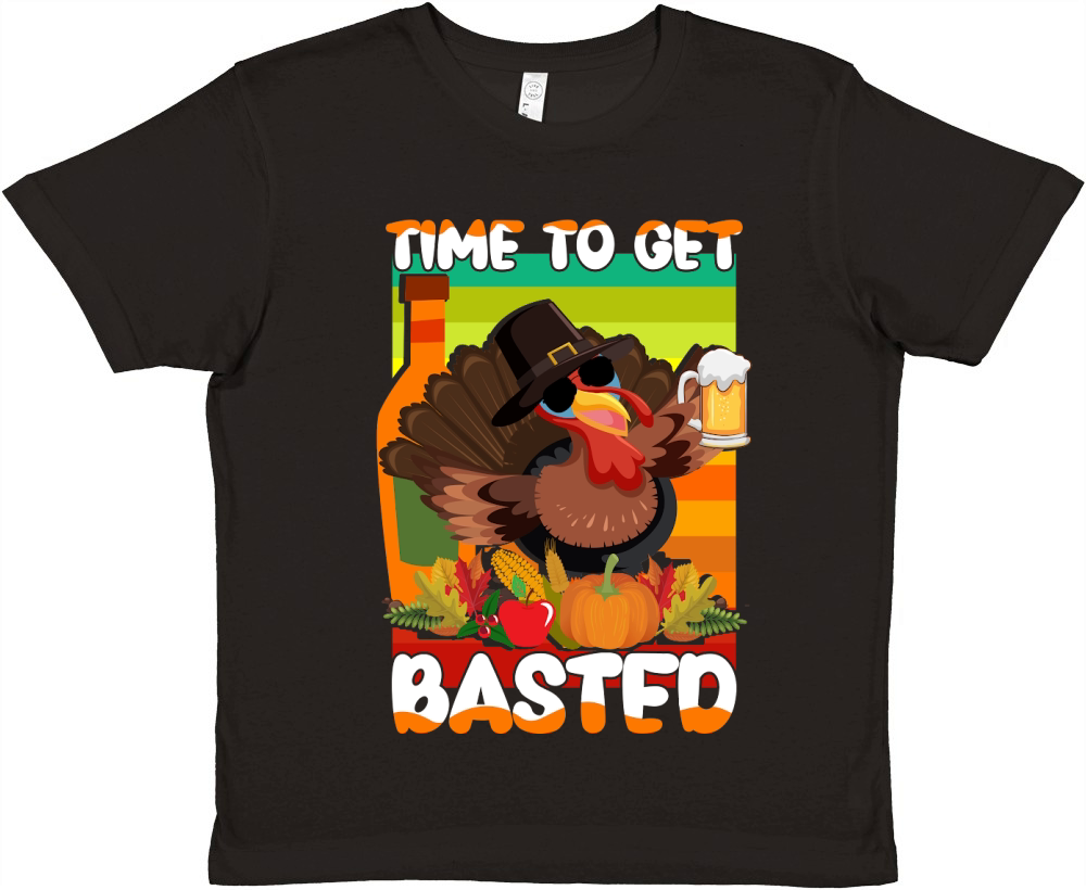 Thanksgiving   bastedtime to gettime to get basted Premium Kids Crewneck T-shirt