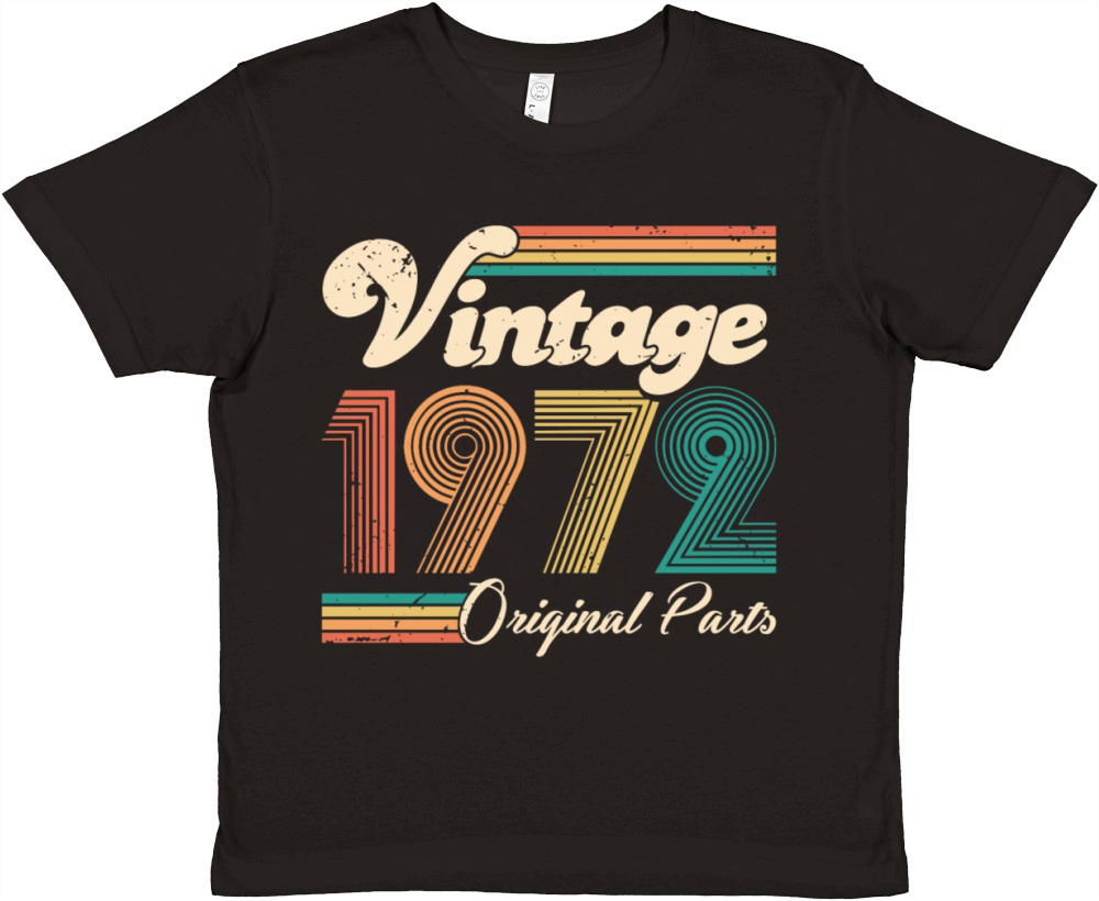 Vintage 1972 50th Birthday Fiftieth Gift Premium Kids Crewneck T-shirt