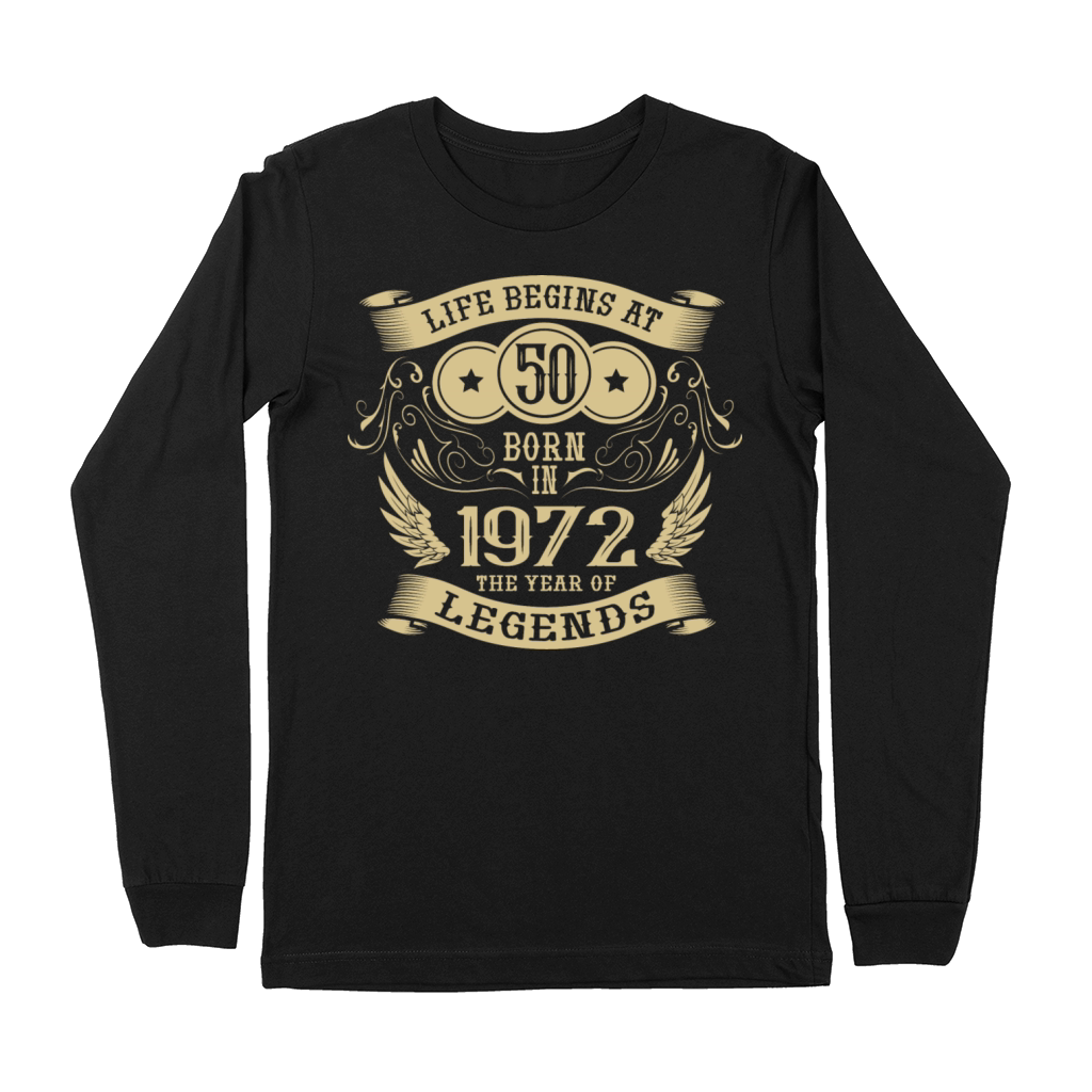 50th Birthday Gifts Vintage 1972 Birthday Premium Long Sleeve