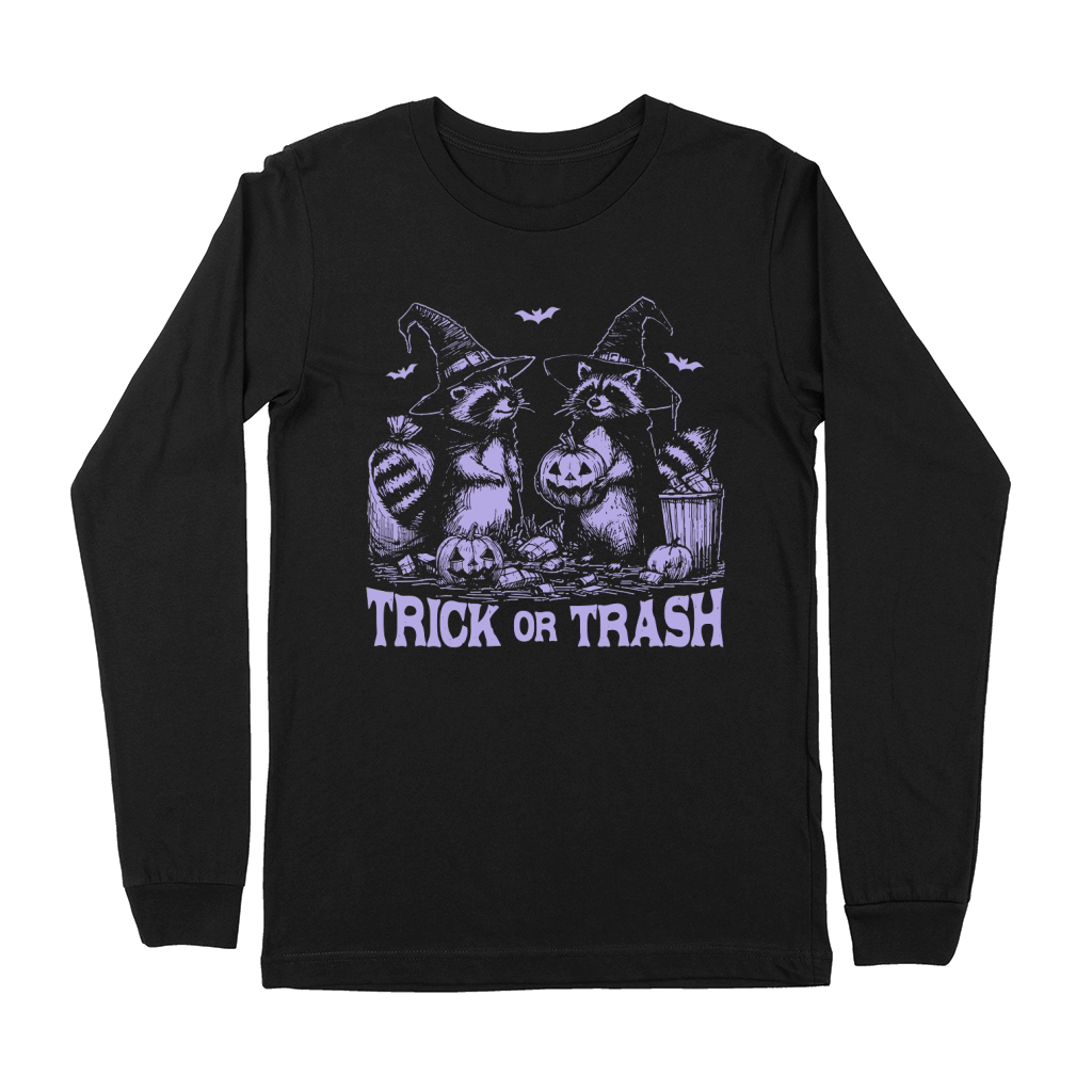 Trick Or Trash Halloween D Violet Premium Long Sleeve