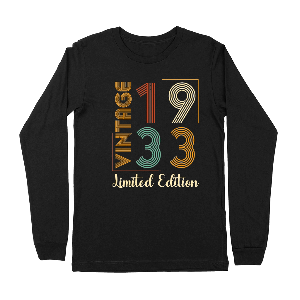Vintage 1933 Limited Edition Birthday T Shirt Design (1) Premium Long Sleeve