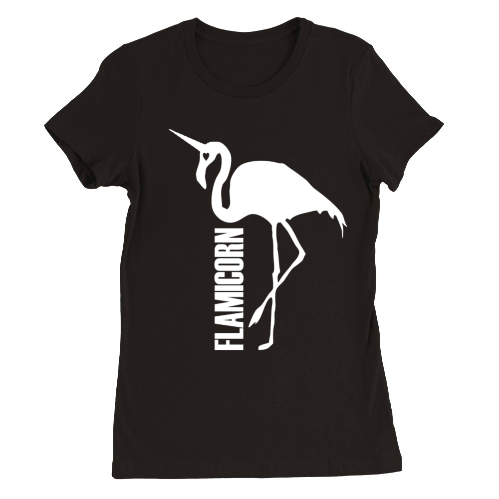 flamingo unicorn hybrid creature hybrids white Premium Womens Crewneck T-shirt