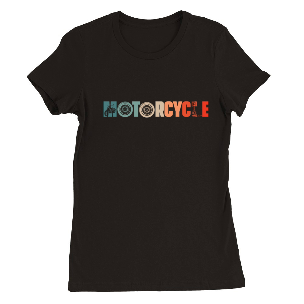 Retro Motorcycle Vintage Motorbike Biker Rider Premium Womens Crewneck T-shirt