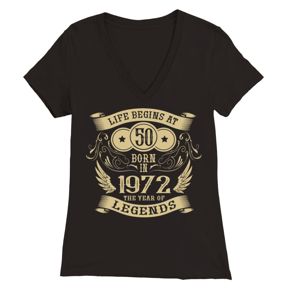 50th Birthday Gifts Vintage 1972 Birthday Premium Womens V-Neck T-shirt