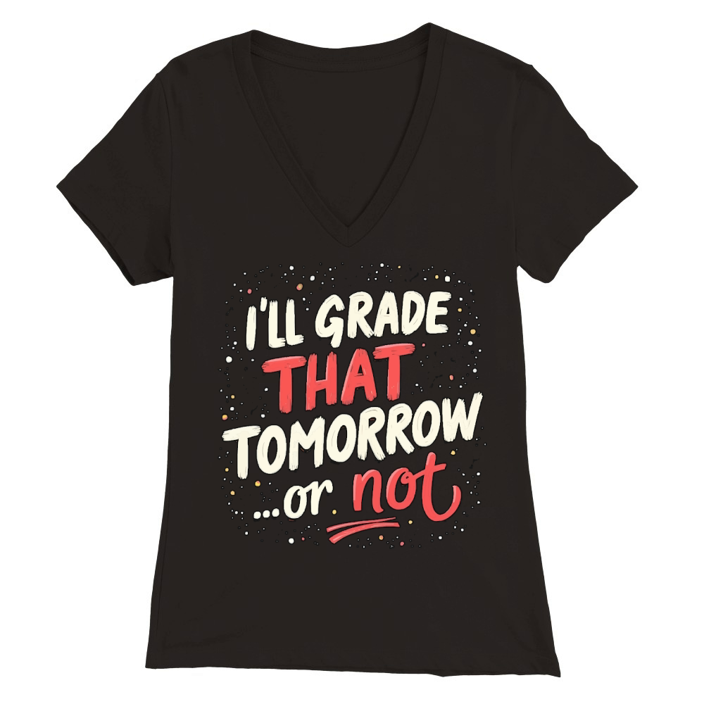 Ill grade that tomorrow or not 02 Premium Womens V-Neck T-shirt