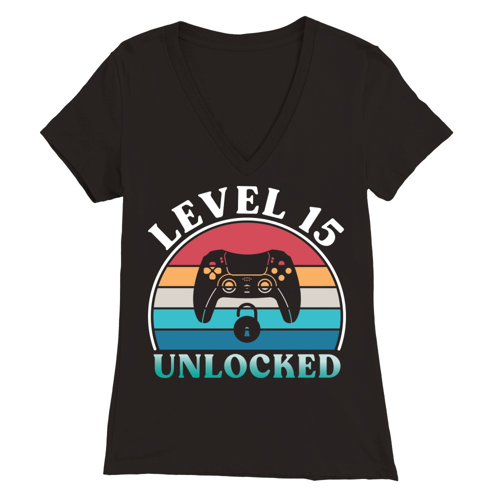 Level 15 unlocked Premium Womens V-Neck T-shirt