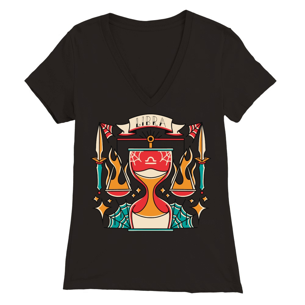 Libra Premium Womens V-Neck T-shirt