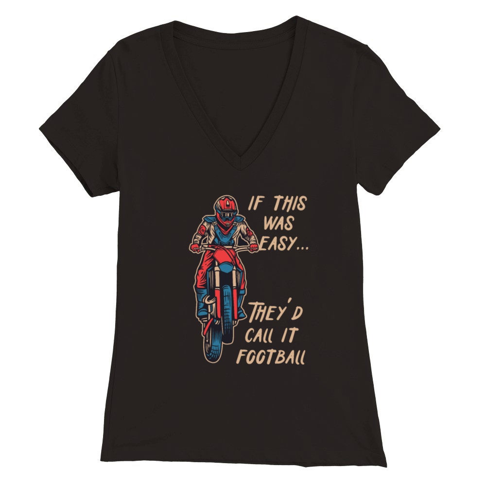 Motorcycle Motocross Bike Motobiker Motorsport Premium Womens V-Neck T-shirt