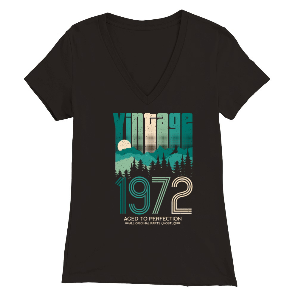 Vintage 1972 - 50 years old - 50th birthday gift Premium Womens V-Neck T-shirt