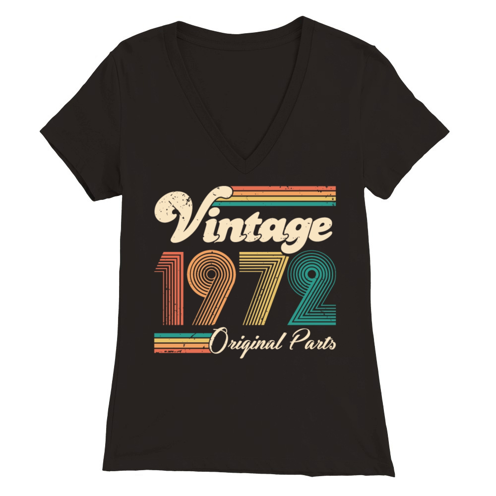 Vintage 1972 50th Birthday Fiftieth Gift Premium Womens V-Neck T-shirt